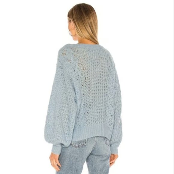 Joie Cropped Pravi Wool Blend Sweater – Blue – Size XXS - Oversized Fit - Picture 3 of 3